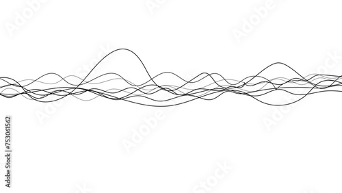 Curve wave seamless pattern. Abstract wave element for design. Digital frequency track equalizer. Stylized line art background. Vector