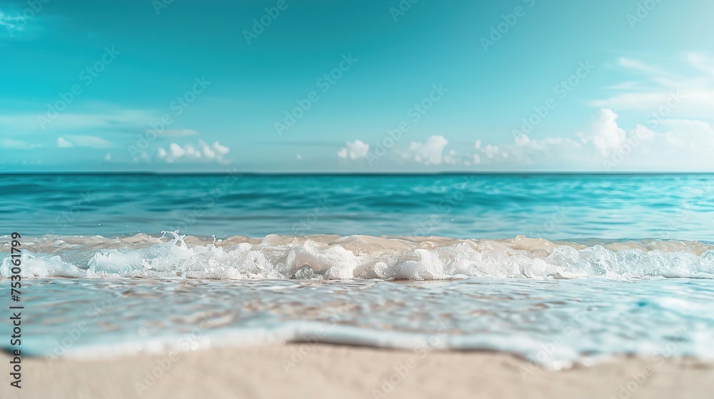 Natural landscape overlooking a beautiful sandy beach and sea on a sunny day. Sea wave . Summer trip vacation to tropical paradise Natural landscape overlooking a beautiful sandy beach and sea on a sunny day. Sea wave . Summer trip vacation to tropical paradise