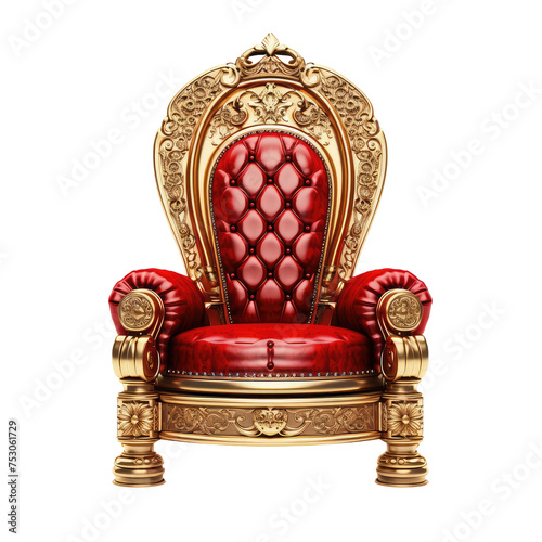 Beautiful throne isolated on white.