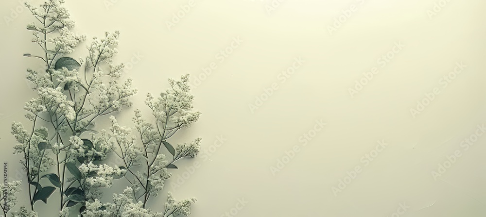 Elegant white abstract autumn minimalistic background with soft colors and simple design