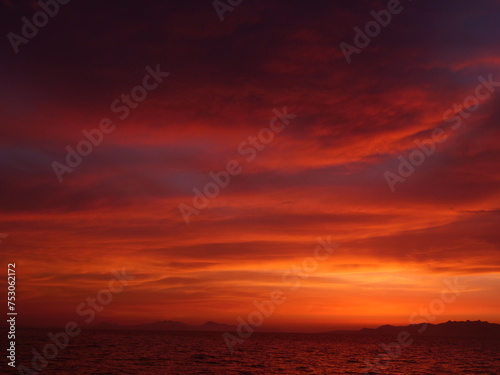 bodrum sunset scenery mediterranean sea aegean coast of turkey  © underocean