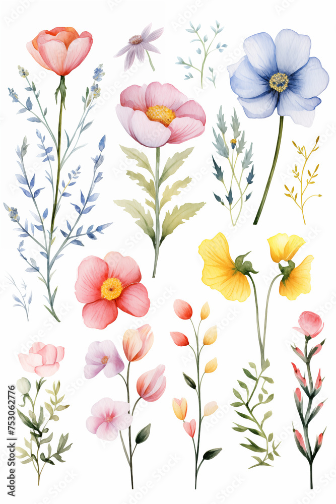 Beautiful Minimalist Watercolor Flower Art Print