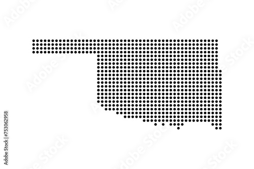 Oklahoma state map in dots