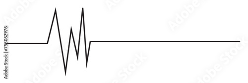 Black heartbeat icon. Heartbeat sign in flat design. Black heartbeat Vector illustration.  photo