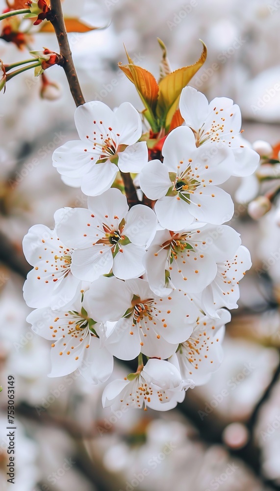 Obraz premium Elegant minimalistic white spring abstract background with beautiful design elements