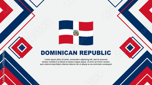Dominican Republic Flag Abstract Background Design Template. Dominican Republic Independence Day Banner Wallpaper Vector Illustration. Dominican Republic Background