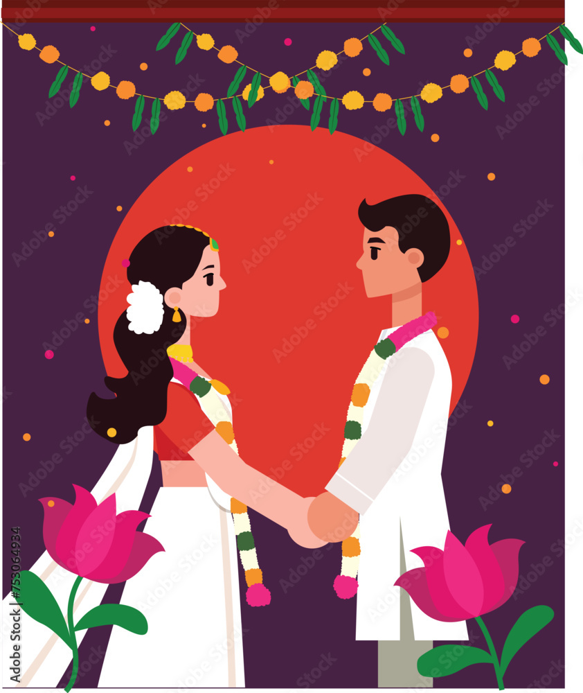 Indian wedding, South Indian couple. Marriage. Indian wedding, South Indian couple. Marriage.