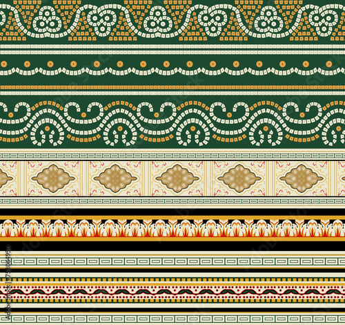 floral and ethnic motif design elements