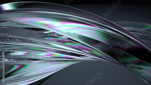 Crystal and Glass Chrome Refraction and Reflection Refreshing Clear Elegant Modern 3D Rendering Abstract Background