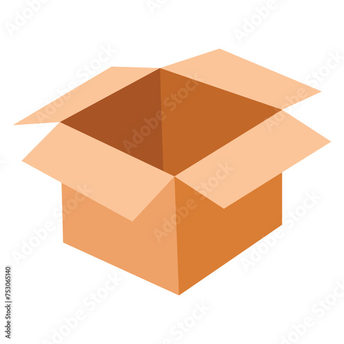 open cardboard packaging box vector illustration series