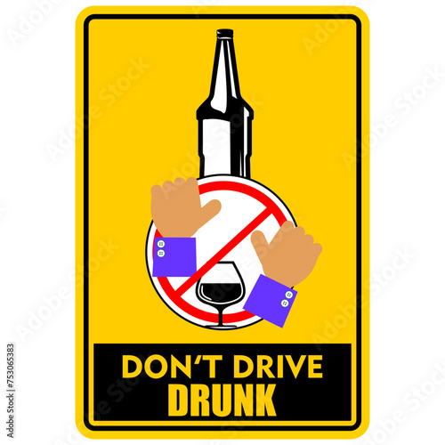 Don't Drive Drunk, sign and sticker vector
