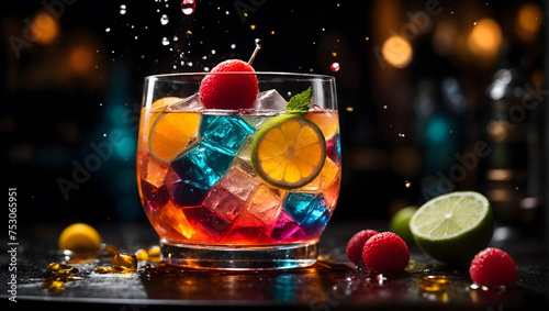 cocktail colorato a base di frutta photo