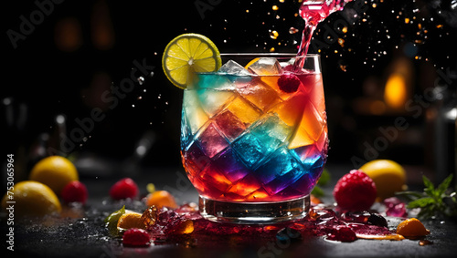 cocktail colorato a base di frutta photo