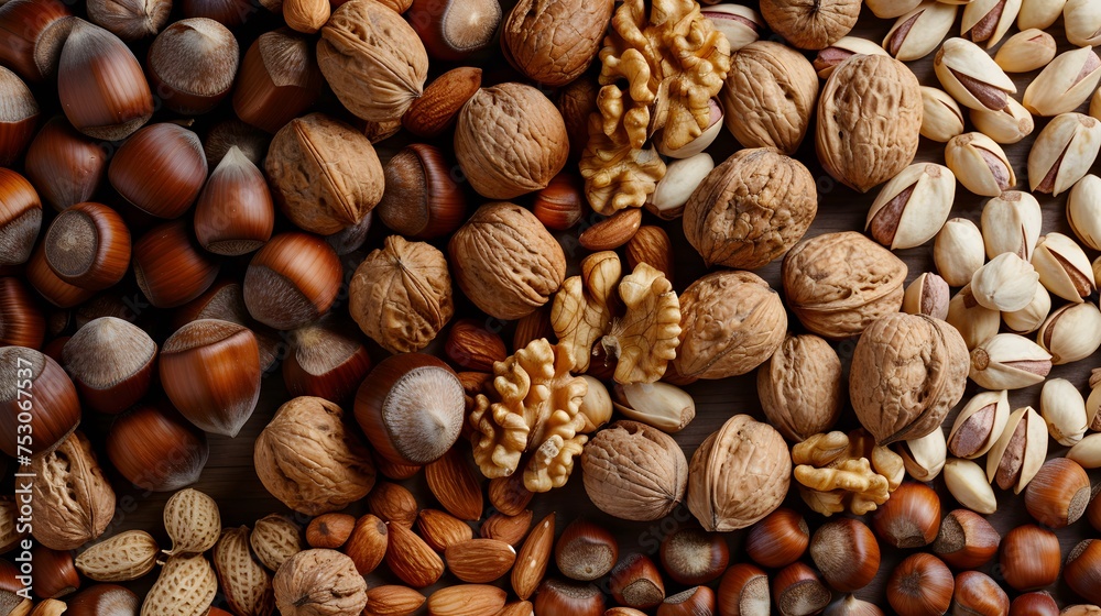 Abstract background with different nuts in a heap
Abstract background with different nuts in a heap
