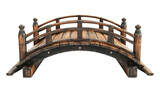 Japanese style wooden bridge on transparent background