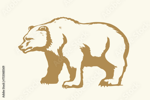 Vector drawing. Cute big bear