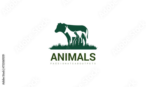 animal farm logo icon and template illustration.