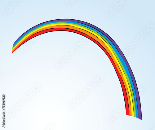 Beautiful vector vivid colorful rainbow