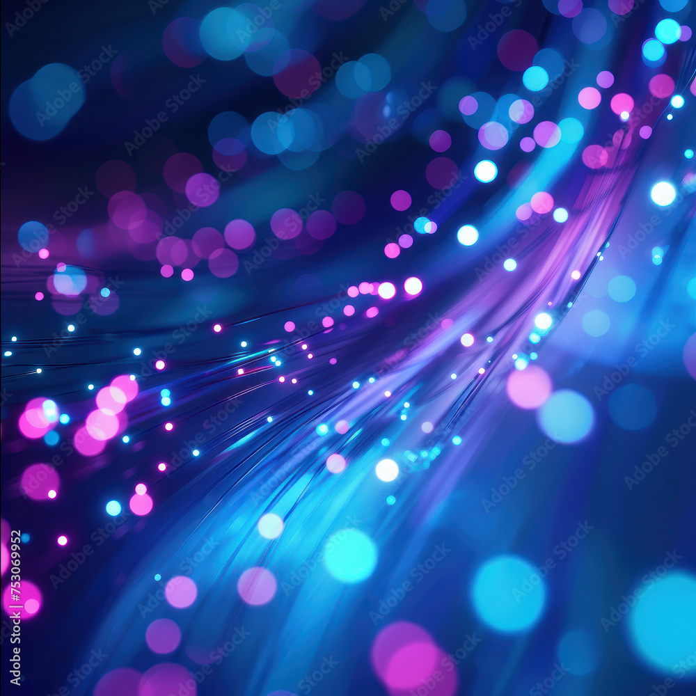 Discover the seamless flow of data illustrated by a captivating fiber optic cable background. AI generative.