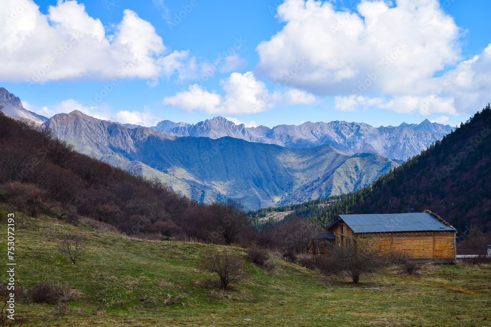 Huanglong Scenic Area Summer View in Sichuan Province, China Huanglong Scenic Area Summer View in Sichuan Province, China