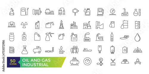 Oil and Gas outline icons related to natural gas. Linear icon collection. Fuel industry linear icons. Gasoline outline vector signs and symbols collection.