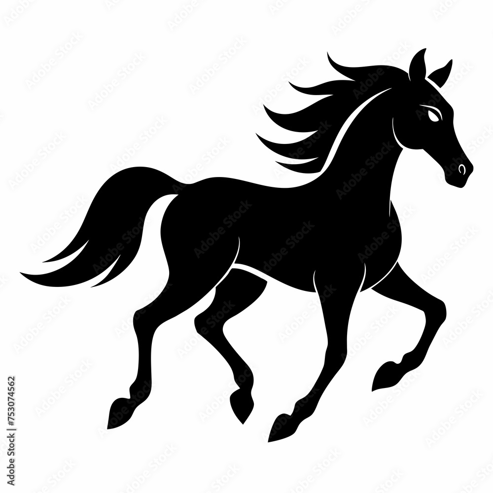 Vector Art: Horse is Running Icon Vector Set