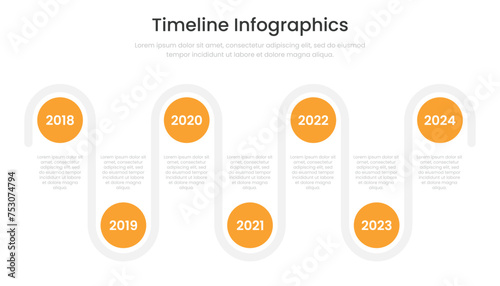 Timeline infographic with 7 steps for business presentation