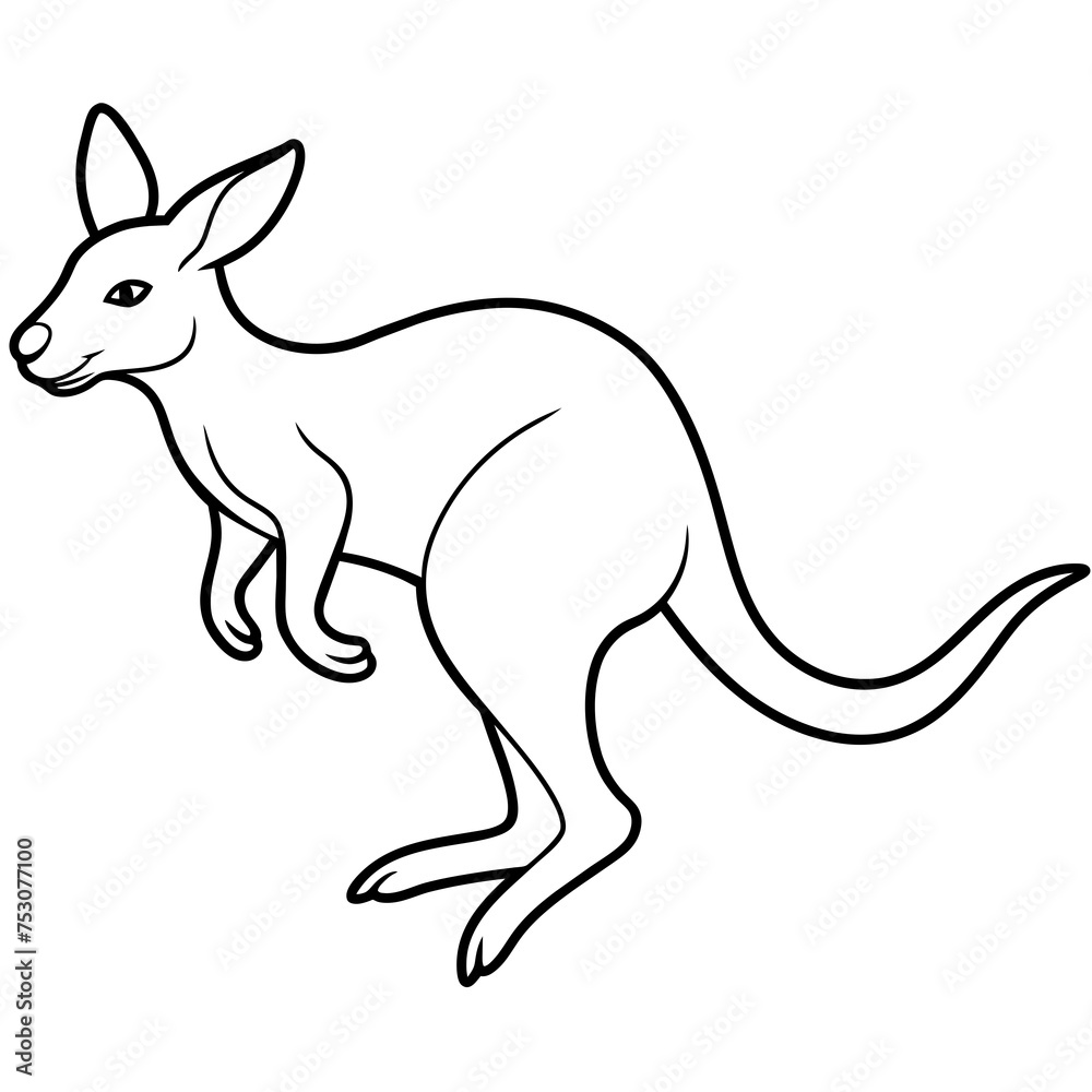 Isolated Realistic Kangaroo Jumping Illustration Isolated Realistic Kangaroo Jumping Illustration