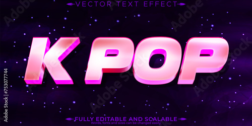 K pop text effect, editable korean and music text style