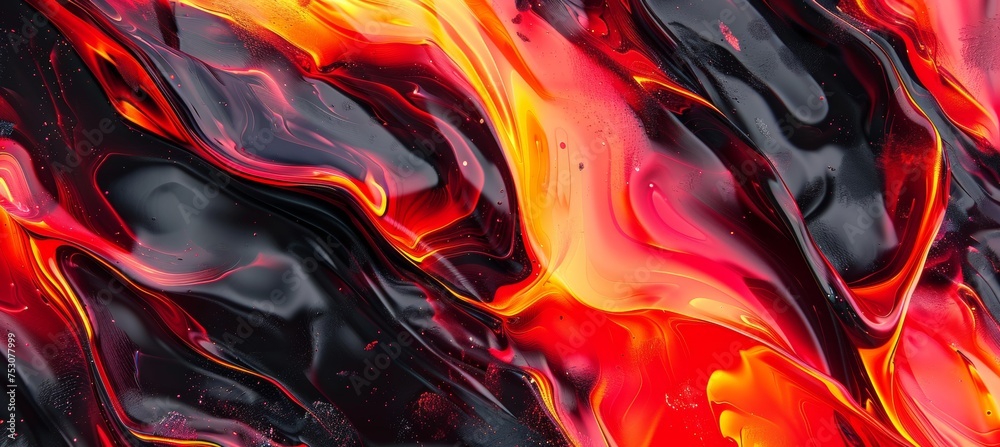 Obraz premium Vibrant 3d abstract background in bright black and orange colors for design projects