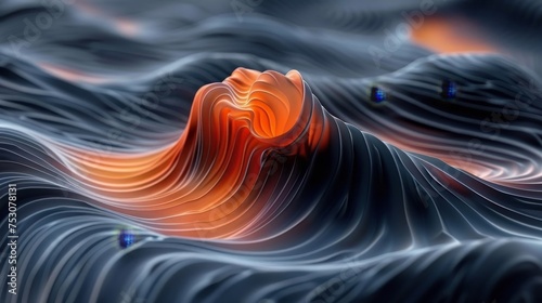 Vibrant 3d abstract background in bright black and orange colors for design projects