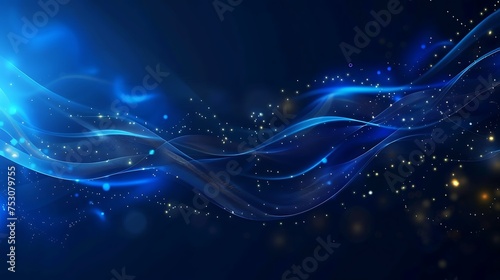 Dark blue corporate abstract material motion background with glowing lights