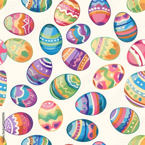 Generative AI image of multicolored background with Easter pattern