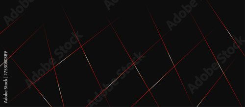 Abstract red and gold lines on black background. Luxury black background paper cut style with black and gold line. triangles background modern design. Vector illustration.	
