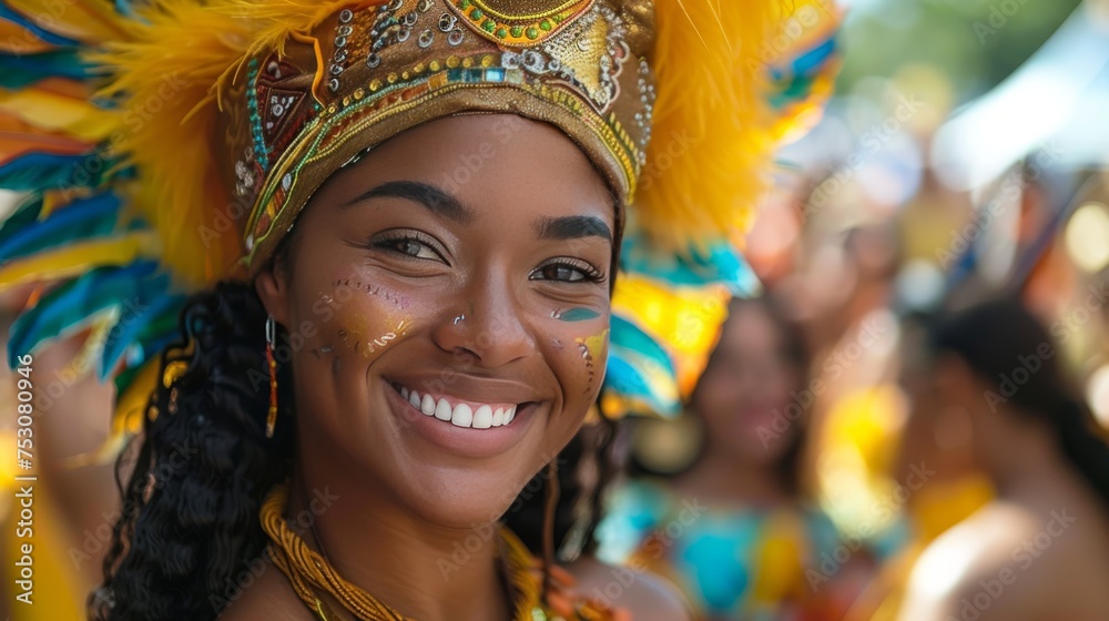 Fototapeta premium woman in brazilian carnival mask