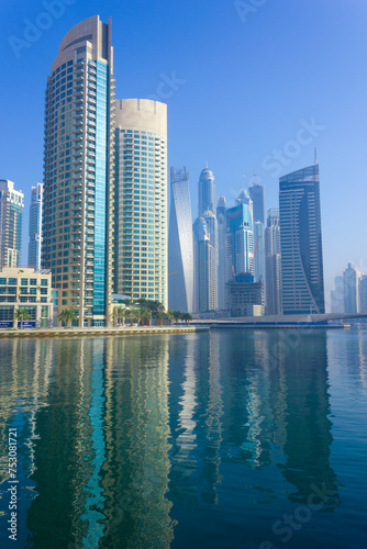  High rise buildings and streets in Dubai  UAE