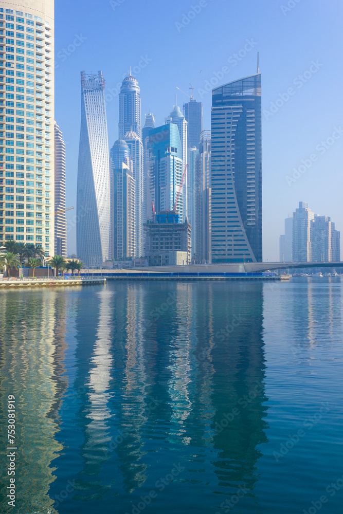 High rise buildings and streets in Dubai, UAE High rise buildings and streets in Dubai, UAE