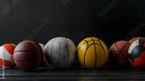 basket balls and black background.