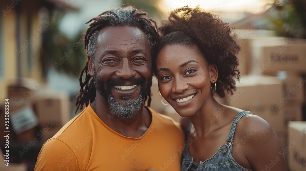 New Beginnings: Happy Interracial Couple Moving Into Their Dream Home New Beginnings: Happy Interracial Couple Moving Into Their Dream Home