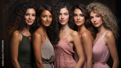 Multi-ethnic beauty different women