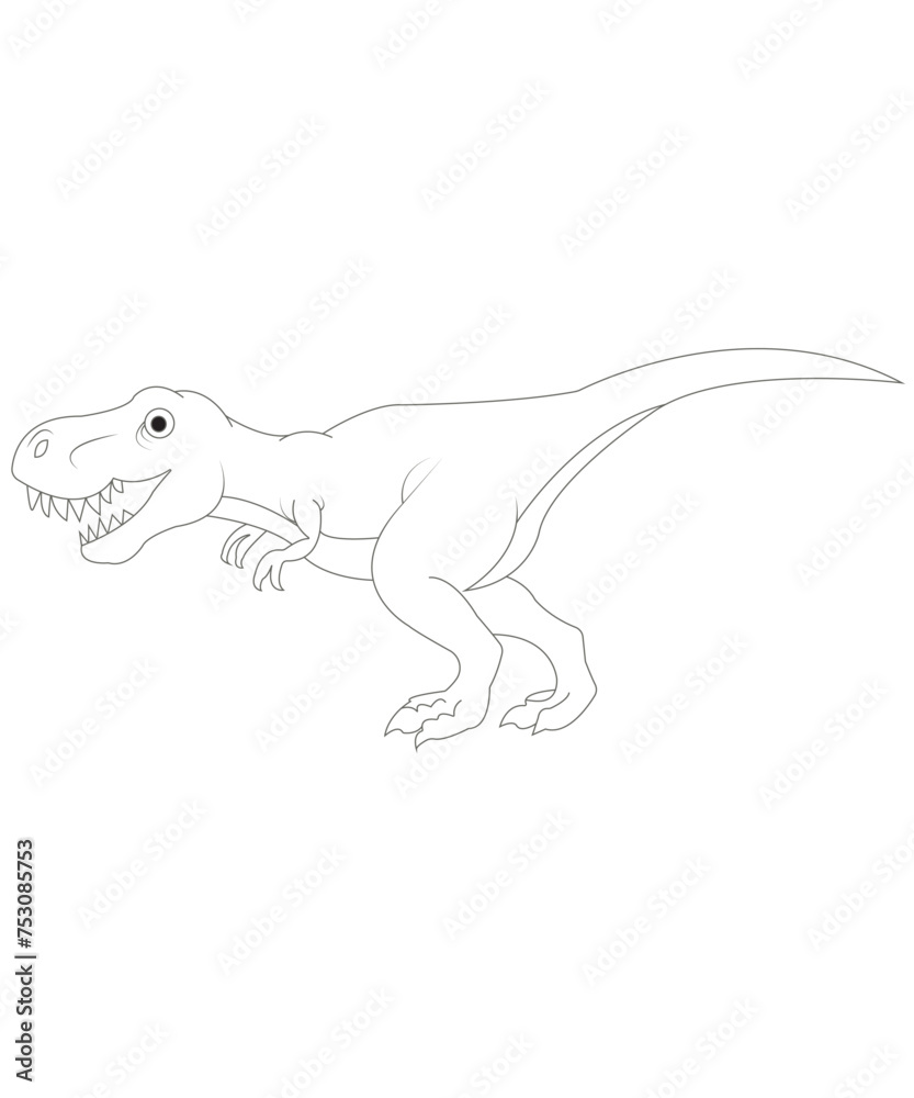 Fototapeta premium Dinosaur coloring page for kids & adults