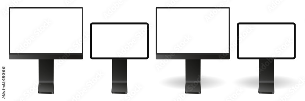Set of black information panels . Screen mockup, empty frame. Display or signboards isolated on a transparent background. 3d mockup of a signboard with transparent or white screen and shadow Set of black information panels . Screen mockup, empty frame. Display or signboards isolated on a transparent background. 3d mockup of a signboard with transparent or white screen and shadow