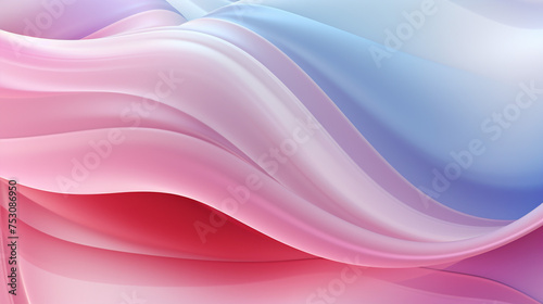 Silken pink and blue fabric gradient, wavy background with copyspace 