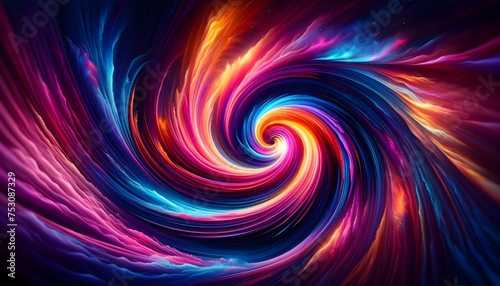 abstract background, A swirling vortex of brilliant colors creates a mesmerizing abstract image that resembles a cosmic galaxy.