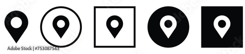 variation map pin set icon. eps 10