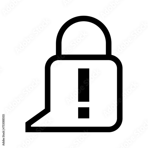 Icono de advertencia de seguridad. Protección en riesgo, alerta cibernética. Ilustración vectorial