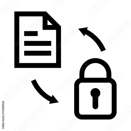 Icono de documento seguro. Protección de datos, confidencialidad, archivo protegido, privado. Ilustración vectorial