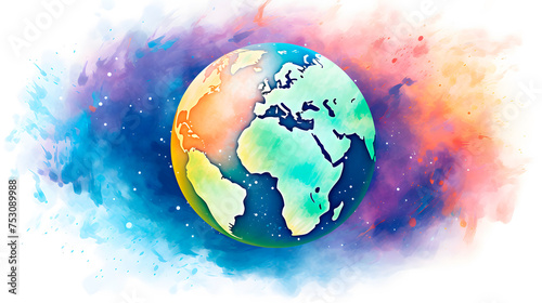 Fototapeta Naklejka Na Ścianę i Meble -  watercolor of planet earth