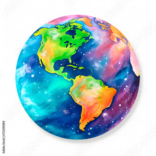 Fototapeta Naklejka Na Ścianę i Meble -  watercolor of planet earth