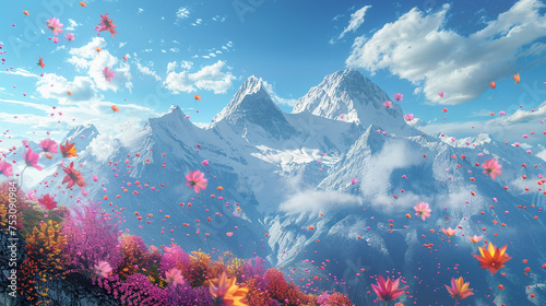 3D render of a mountain landscape